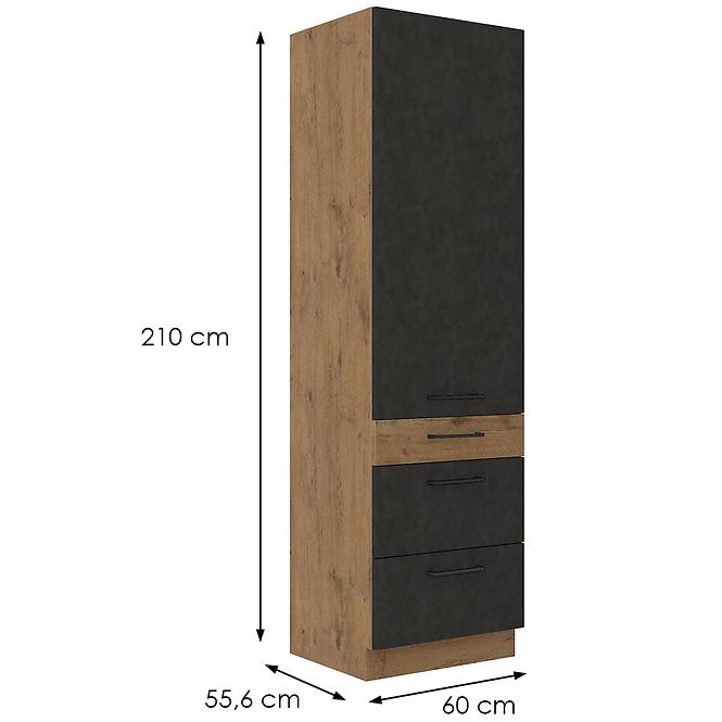 Küchenzeile Vigo Graphit Mat 60dks-210 3s 1f