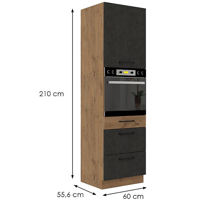 Küchenzeile Vigo Graphit Mat 60dps-210 3s 1f