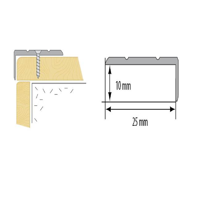 Treppenprofil schmal LSW  LSW 10X25 1,0 C-0 silber