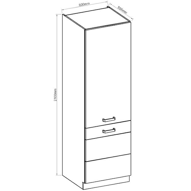 Küchenzeile Artisan Creme Glänzend 60dk-210 2f