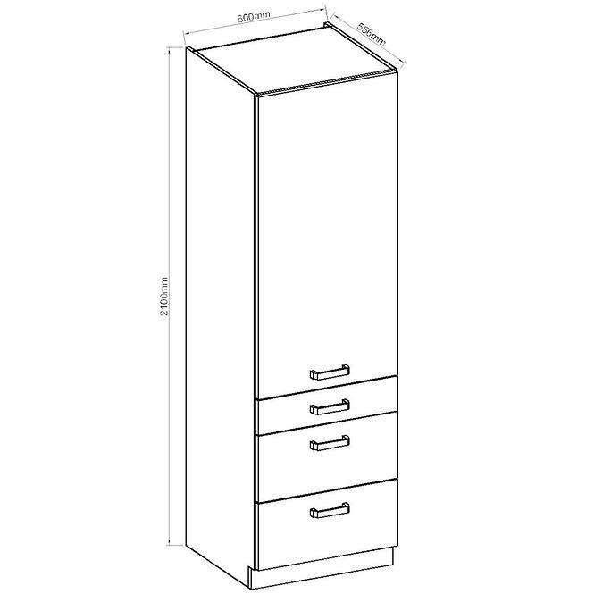 Küchenzeile Artisan Creme Glänzend 60dks-210 3s 1f