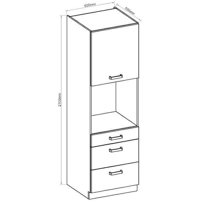 Küchenzeile Artisan Creme Glänzend 60dps-210 3s 1f