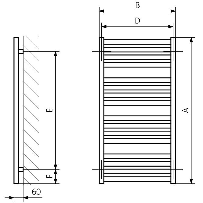 Heizkörper EL.MM05 710x500 + Heizkörper ONE 400W