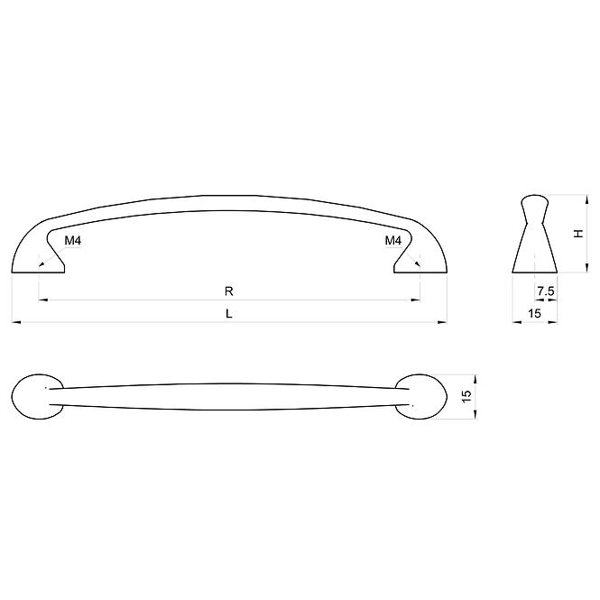 Möbelgriff - A011-96-Un14/Satin