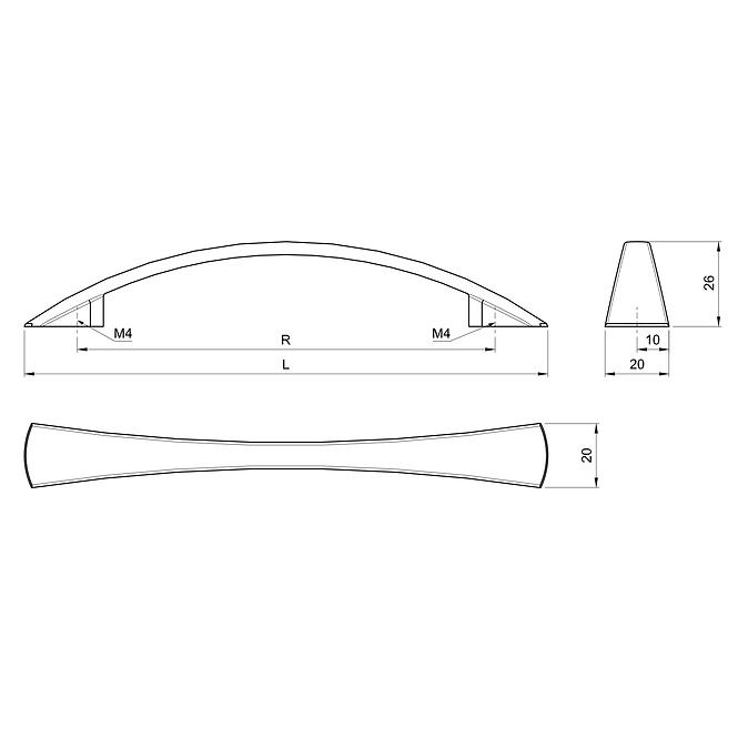 Möbelgriff - A024-128-Un90/Satin