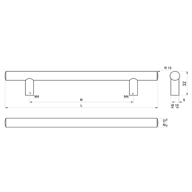 Möbelgriff-A100/L-128/188mm Satin