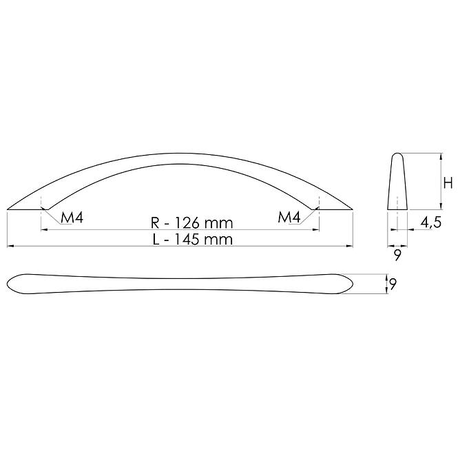 Möbelgriff A020-128 Chrom