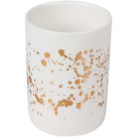Glas skylight 6,5 cm v 9 cm weiß-gold