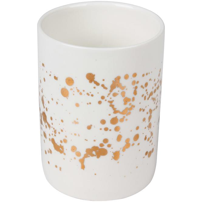 Glas skylight 6,5 cm v 9 cm weiß-gold
