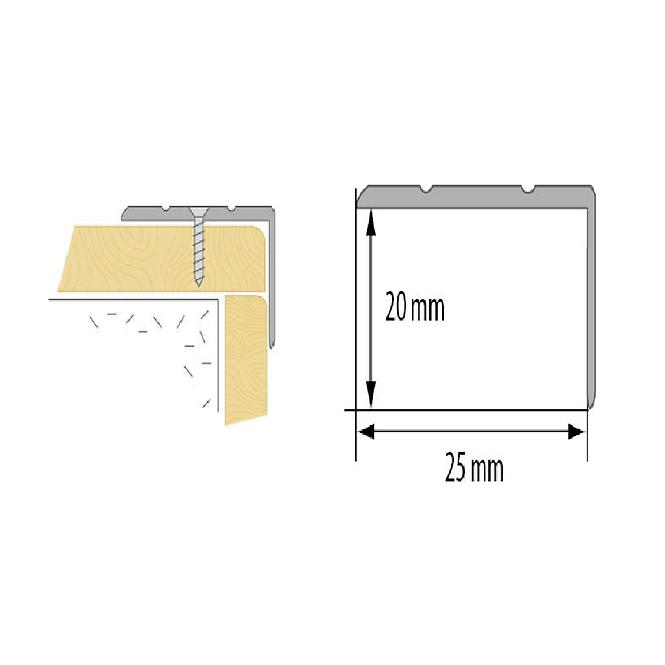 Treppenprofil schmal LSW 20X25 1,0 C23 gold