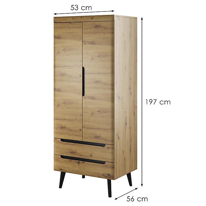 Schrank Nordi 80cm Eiche Artisan