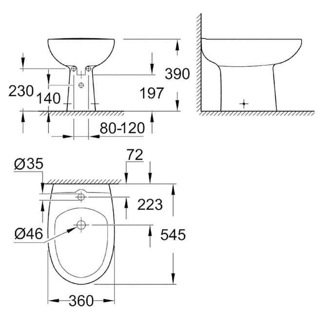 Steh Bidet BAU CERAMIC