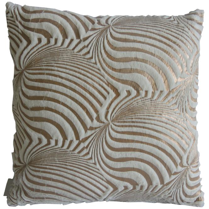Dekorativer Polster, 45x45cm, Gold/Weiß 