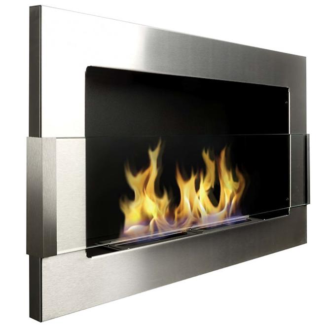 Bio Kamin 650x400 Inox Silber inkl. Glas