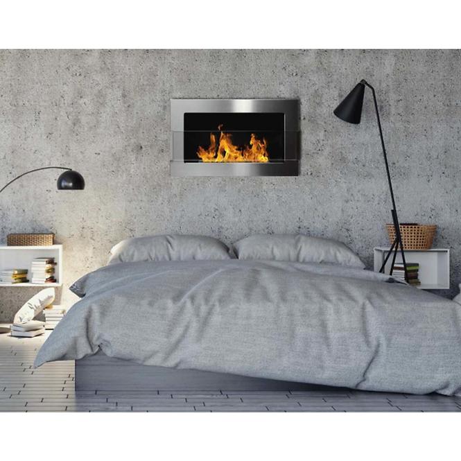 Bio Kamin 650x400 Inox Silber inkl. Glas