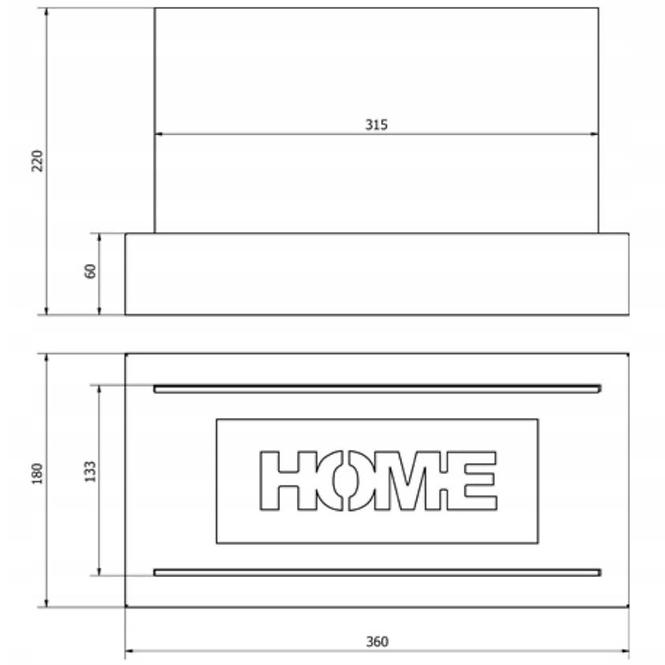 Bio Kamin home Grau strukturell