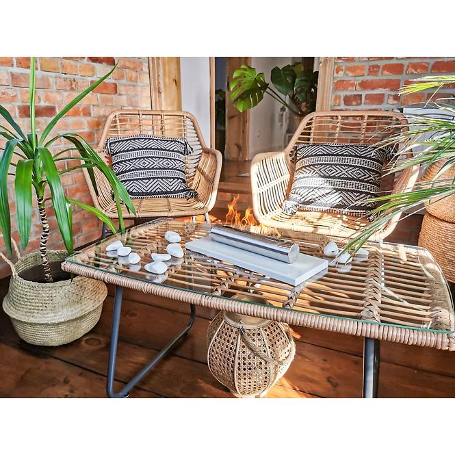 Bio Kamin freistehend Stainless weißer Glanz