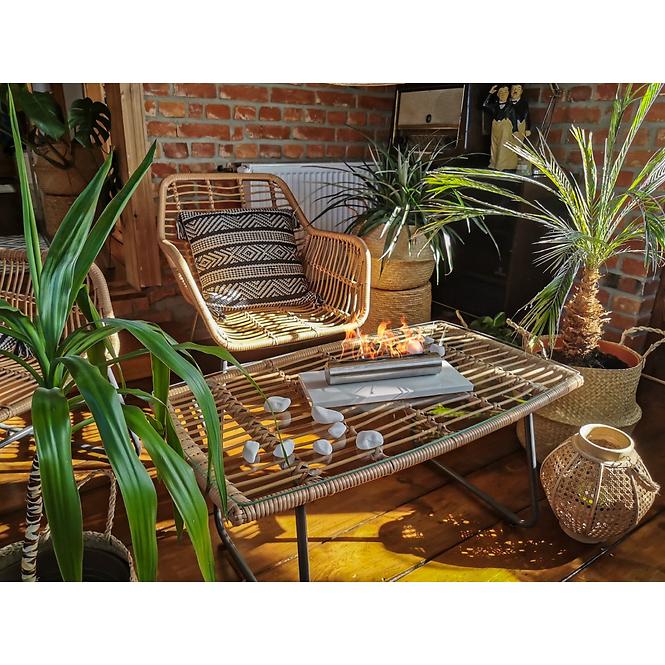 Bio Kamin freistehend Stainless weißer Glanz