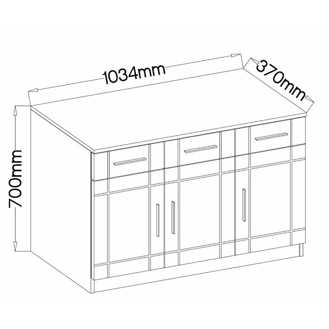 Kommode Paris 103 cm Eiche Sonoma