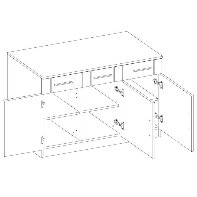 Kommode Paris 103 cm Eiche Sonoma