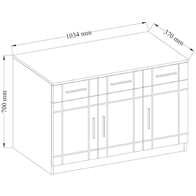 Kommode Paris 103,4cm Graphit/Eiche Sonoma