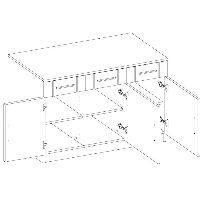 Kommode Paris 103,4cm Graphit/Eiche Sonoma