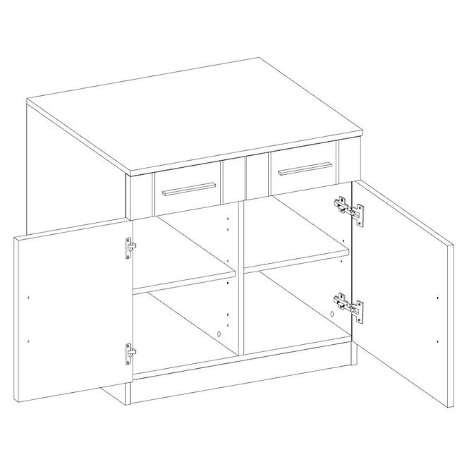 Kommode Paris 69cm Graphit/Eiche Sonoma