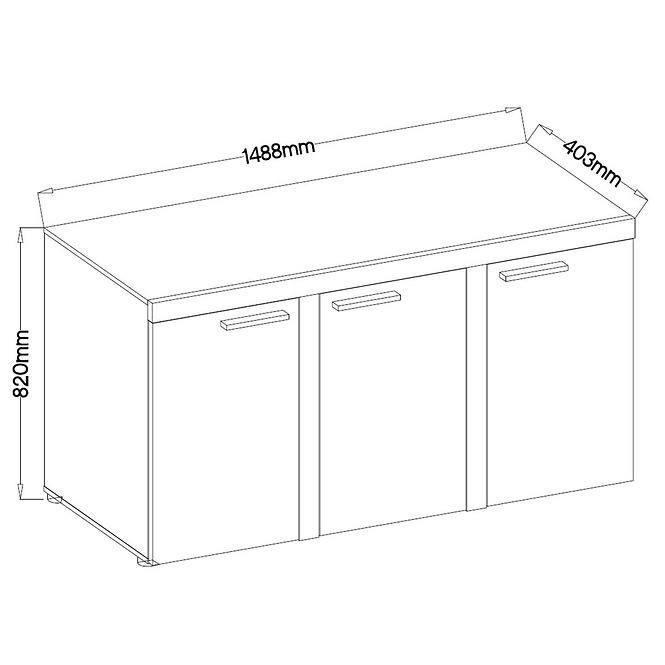 Kommode Rumba 149 cm Eiche Sonoma