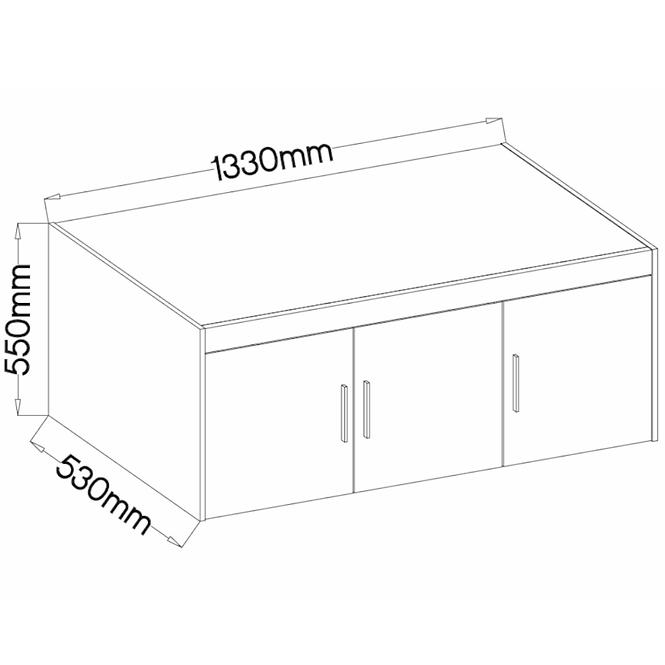 Erweiterung auf Schrank Elena 90cm 3d Eiche Lefkas