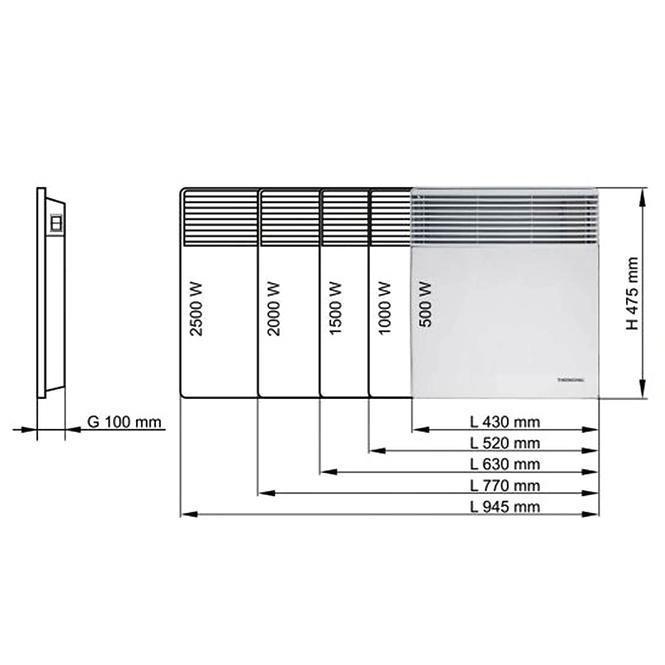 Konvektoror elektrische Heizung TX -1500 W