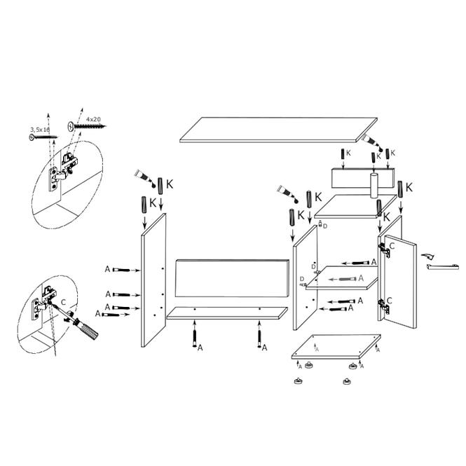 Schreibtisch 115cm Eiche Sonoma/Weiß