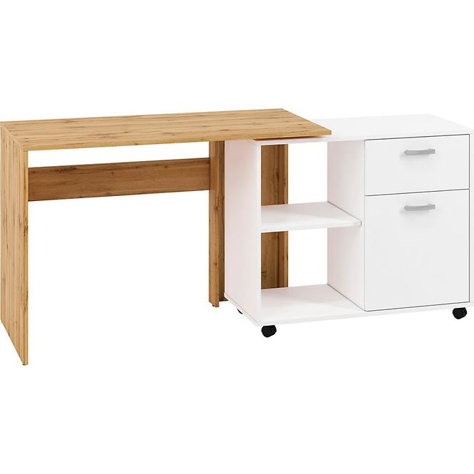 Schreibtisch Miu 169cm Eiche Wotan/Weiß