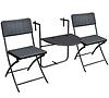 Gartenmöbel Set Tisch + 2 schwarze Stühle
