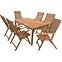 Gartenmöbel Set aus Holz + 6 Liegestühle