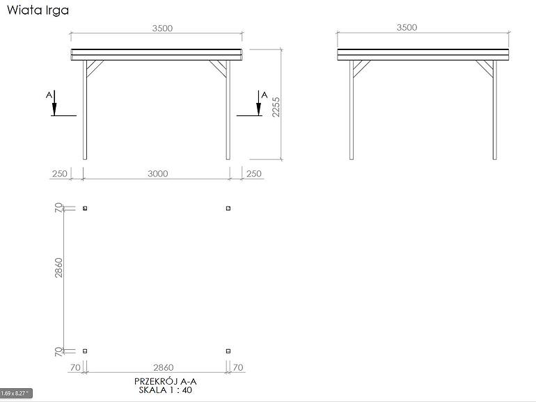 Pavillon Irga 3,5x3,5x2,25m