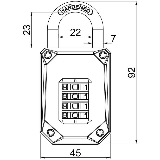 Code Vorhängeschloss RV.621. schwarz