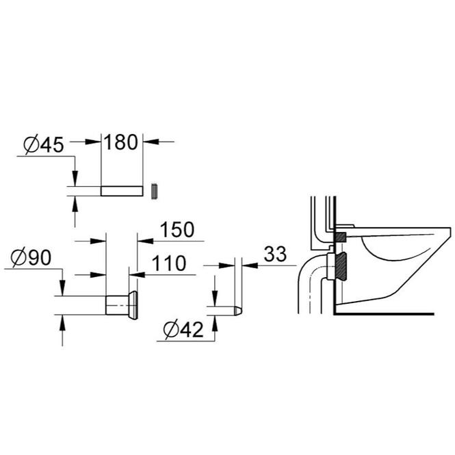 Garnitur für Wasserzufuhr und Abfuhr von WC 37311K00,2