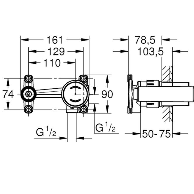 Montagekörperhebel für Unterputz Universal NON RAPIDO OHM 23429000