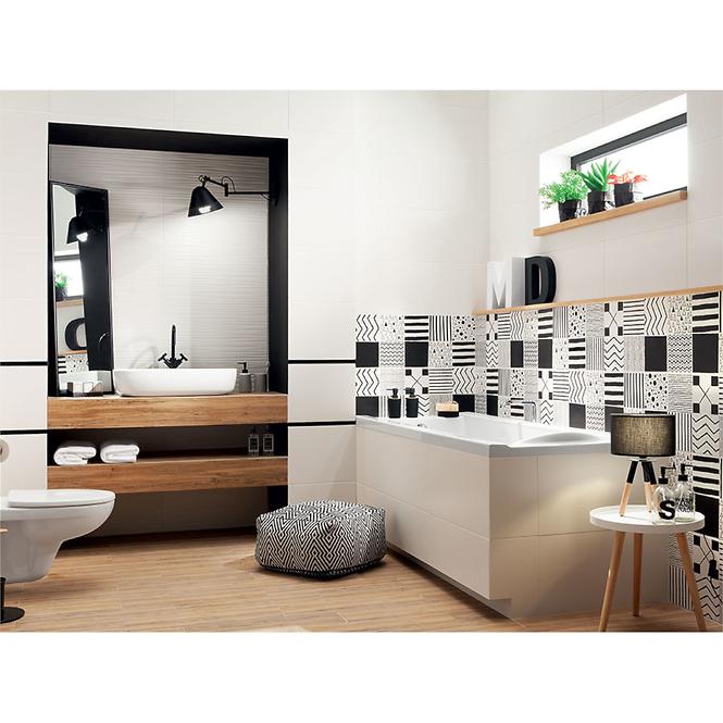Dekorfliese Tibi White Str. 30,8/60,8