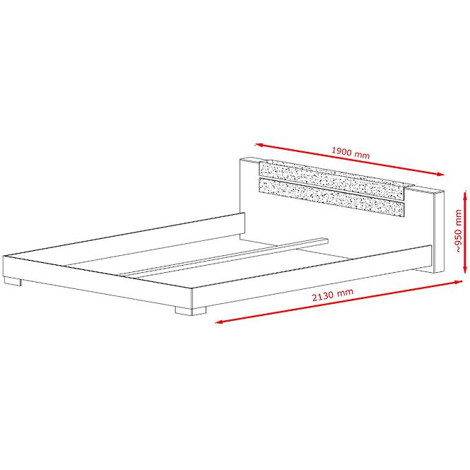 Bett Miro 180cm Eiche Canyon