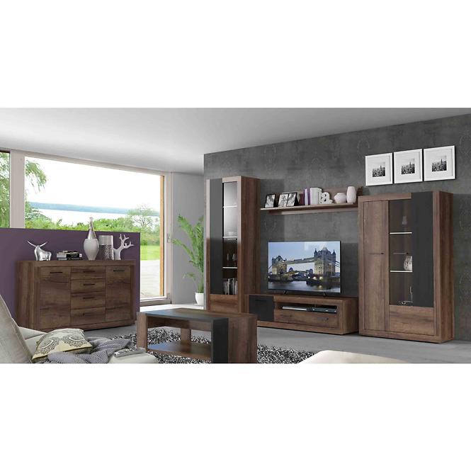 Tisch Trass 75,9x90,4 Eiche/Schwarz