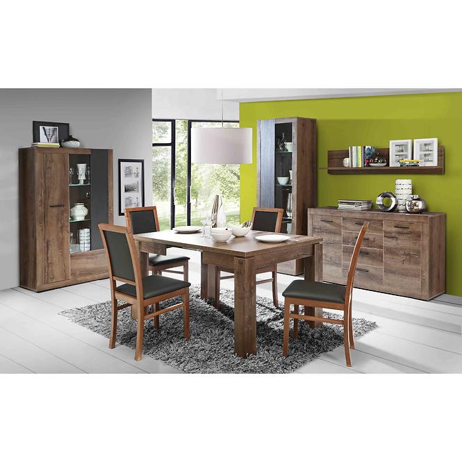 Tisch Trass 75,9x90,4 Eiche/Schwarz