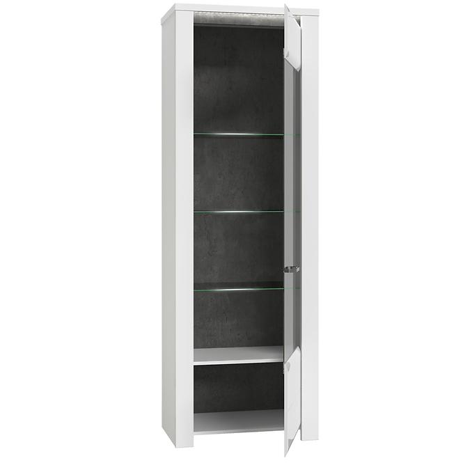 Vitrine L/R Brugia 66,7cm Grau/Weißer Glanz