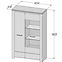 Vitrine L Brugia 101,4cm Grau/Weißer Glanz,4