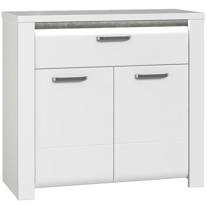 Kommode Brugia 96,4cm Grau/Weißer Glanz