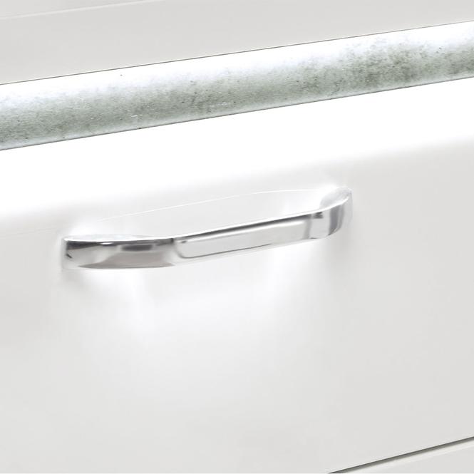 Kommode Brugia 96,4cm Grau/Weißer Glanz