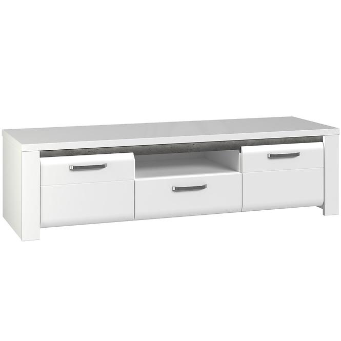 TV Tisch Brugia 161cm Grau/Weißer Glanz