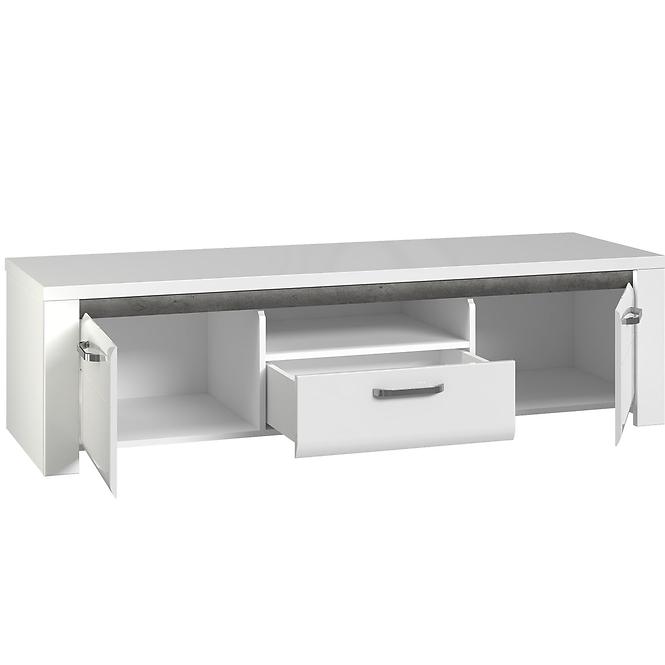 TV Tisch Brugia 161cm Grau/Weißer Glanz