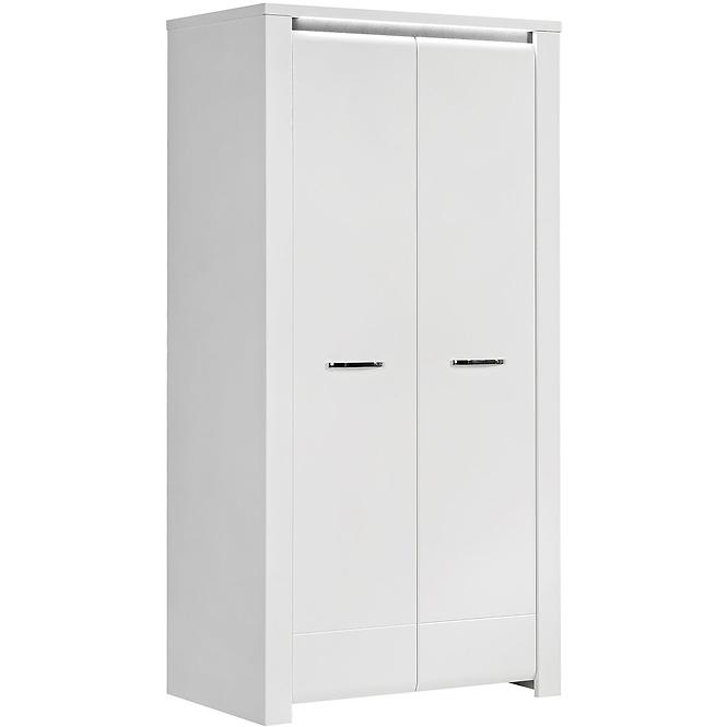 Schrank Brugia 96,4cm Grau/Weißer Glanz