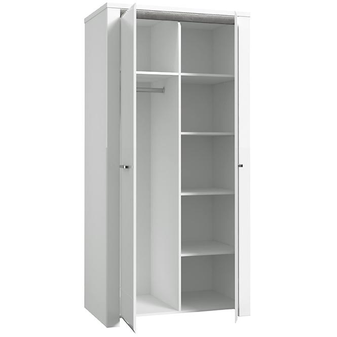 Schrank Brugia 96,4cm Grau/Weißer Glanz